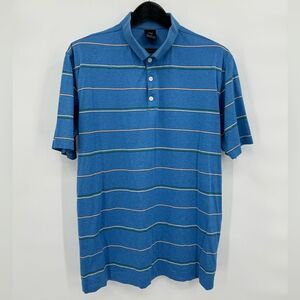 Nike Golf Men's Size XL Blue Striped‎ Polo EUC 56323